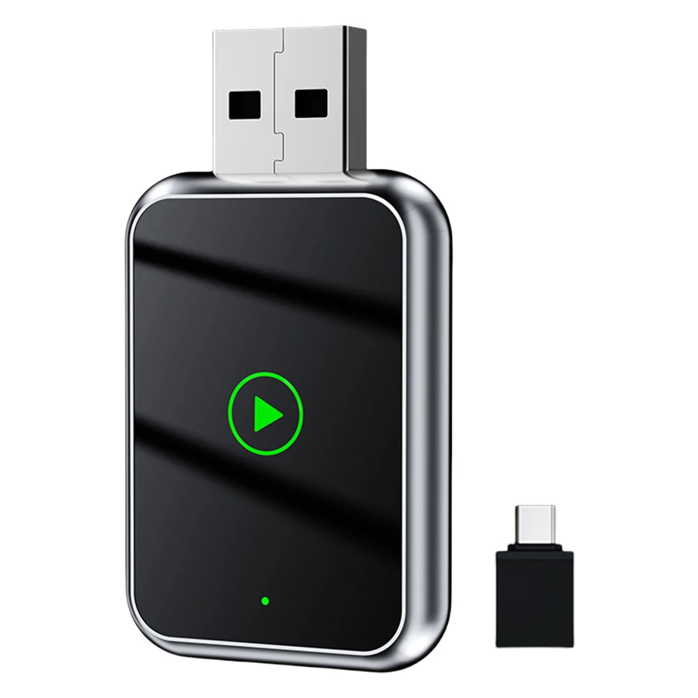 2 in 1 Wireless CarPlay Android Auto Adapter Wireless CarPlay Adapter Plug & Play Mini Carplay&Auto Box Dongle for Factory Wired
