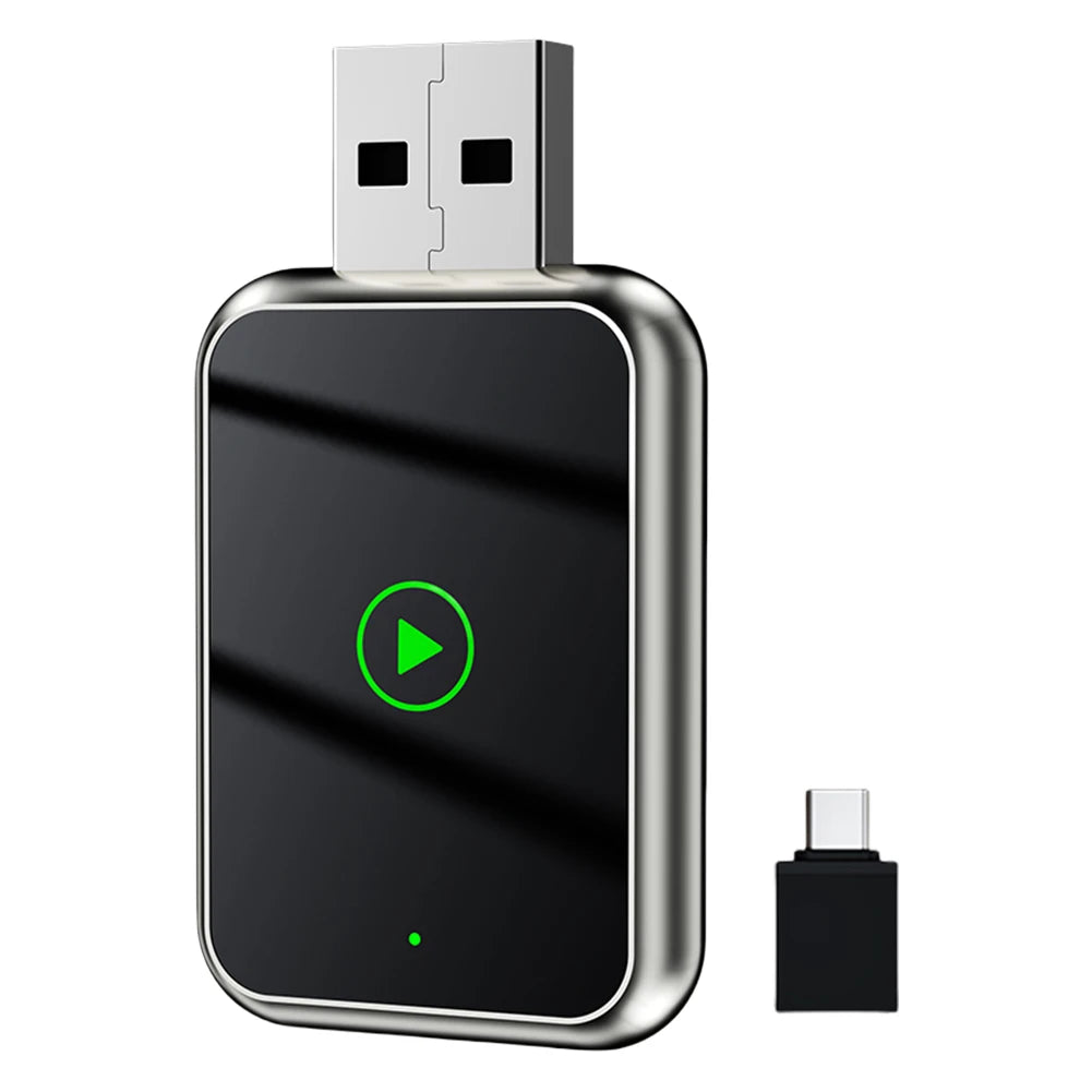 2 in 1 Wireless CarPlay Android Auto Adapter Wireless CarPlay Adapter Plug & Play Mini Carplay&Auto Box Dongle for Factory Wired